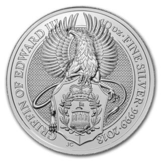 2018 10 oz Silver Queen's Beasts Griffin of Edward - Image 2