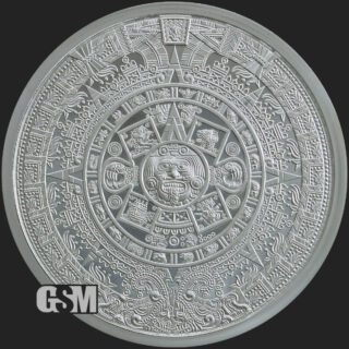 5 oz Aztec Calendar Silver Round - Image 4