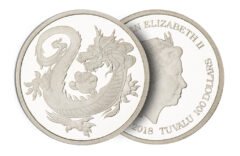 1 oz Rhodium Tuvalu South Sea Dragon Coin